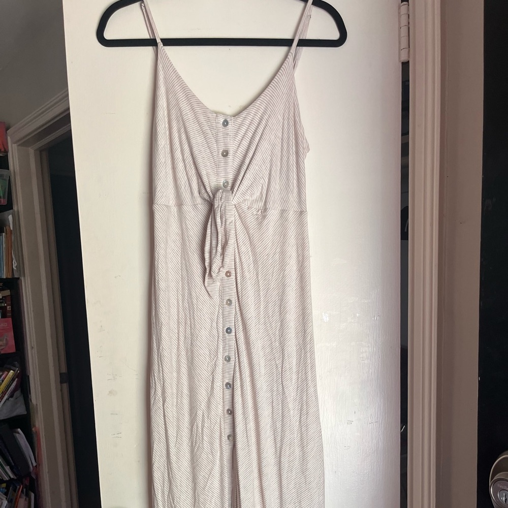 Anthropologie summertime cream striped midi dress